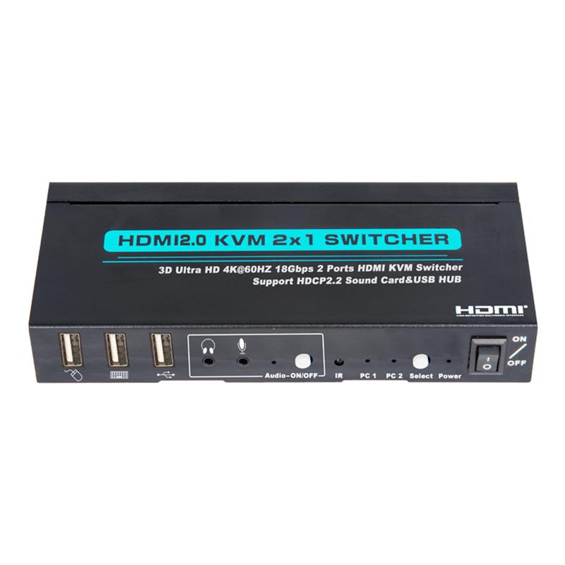 V2.0 HDMI KVM 2x1 Switcher Support 3D Ultra HD 4Kx2K / 60Hz