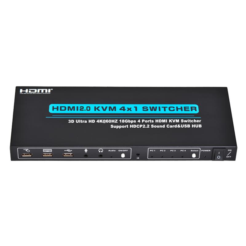 V2.0 HDMI KVM 4x1 Switcher Support 3D Ultra HD 4Kx2K / 60Hz