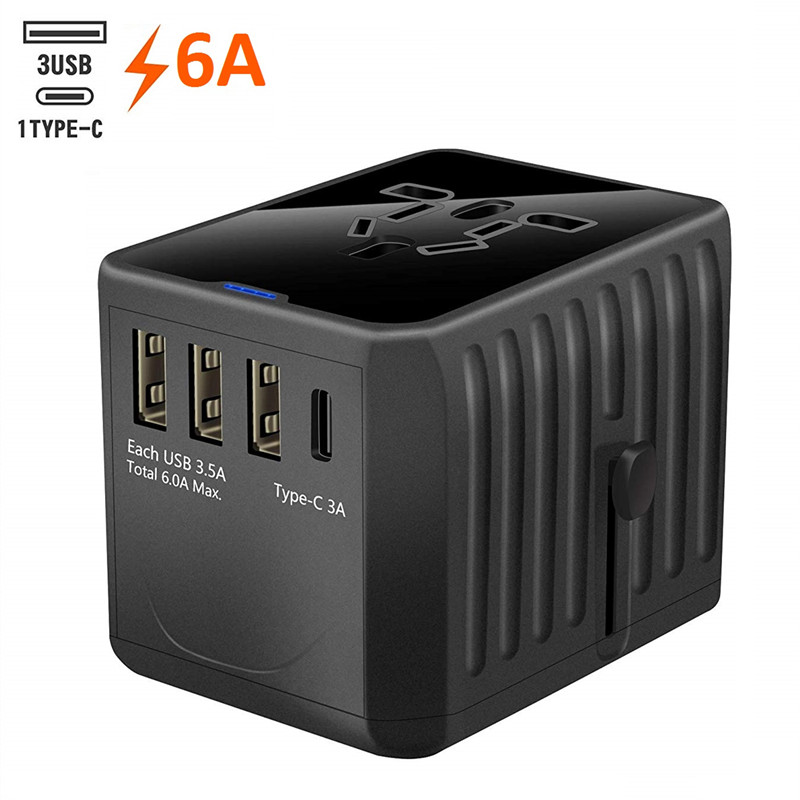 RRTRAVEL International Travel Adapter Universal Power Adapter Worldwide All in One 4 USB with Electrical Plug Perfect for European US, EU, UK, AU 160 Countries