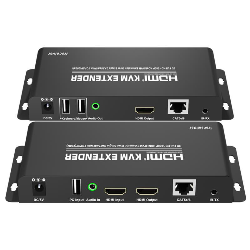 Extenseur HDMI KVM 200m sur CAT5e / 6 simple avec prise en charge TCP / IP Full HD 1080P