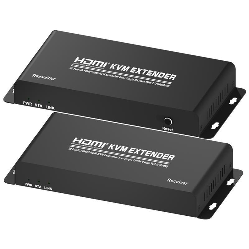 Extenseur HDMI KVM 200m sur CAT5e / 6 simple avec prise en charge TCP / IP Full HD 1080P