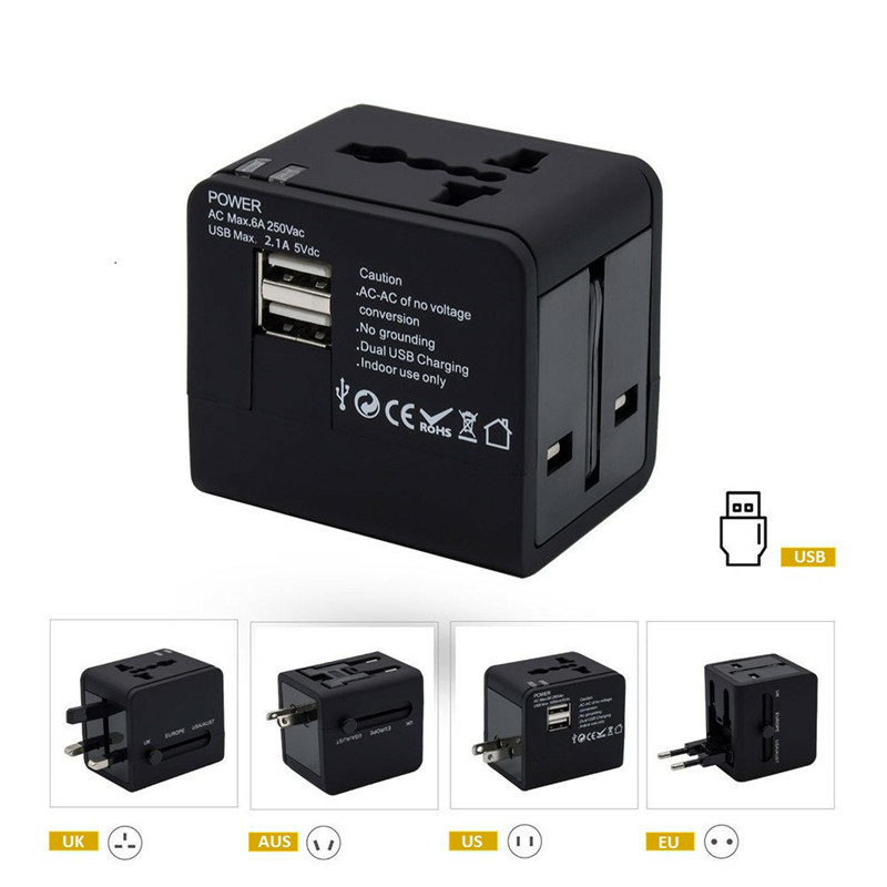 Rtravel Best Travel Gift General Travel adapter, with two USB aus UE UK