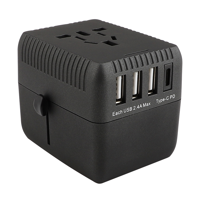 PD Universal Travel Adapter One International Wall Charger AC Plug Adapter with 5A Smart Power and and 3.0A USB Type-C for USA EU UK AUS