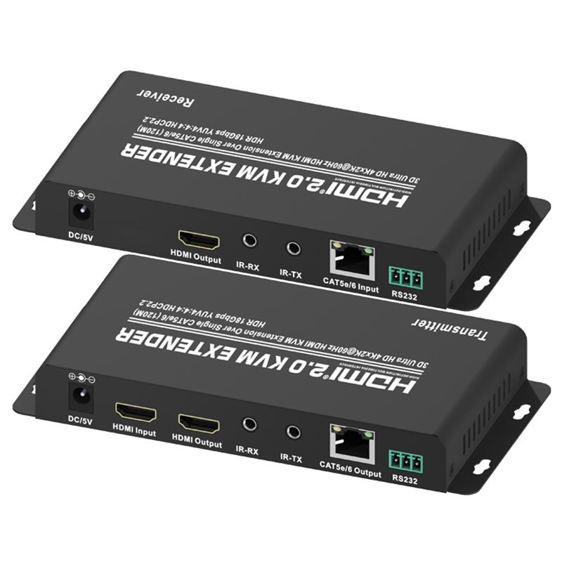 Extendeur KVM HDMI 2.0 120 m sur un seul CAT5e / 6 Prise en charge Ultra HD 4Kx2K @ 60Hz HDCP2.2