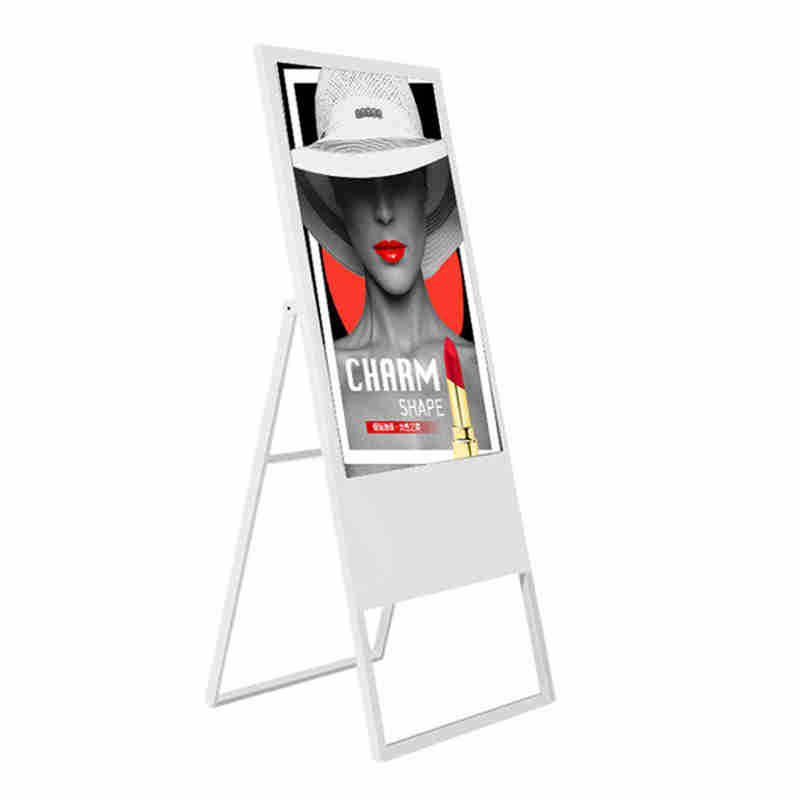 Affiche numérique pliable et flexible de 43 pouces au sol avec lecteur Android pour magasin de détail