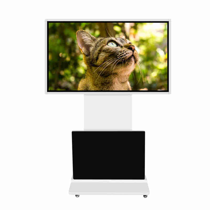 Support d'affichage dynamique au sol de 43 pouces pour écran LCD publicitaire rotatif à 360 degrés pour supermarché, magasin de détail, station-service, bus, centre commercial