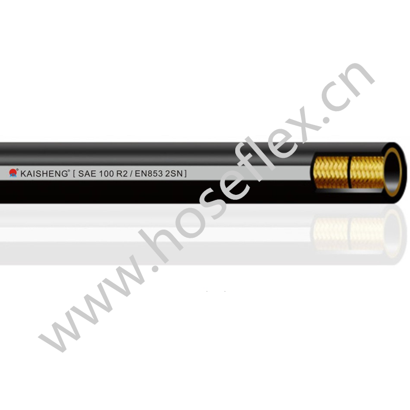 le fournisseur chinois le plus vendu de bonne qualité SAE 100 R2 / EN853 2SN 3/8 1/2 tuyau en caoutchouc hydraulique flexible haute pression peut être utilisé sur la moissonneuse-batteuse ou l'ascenseur