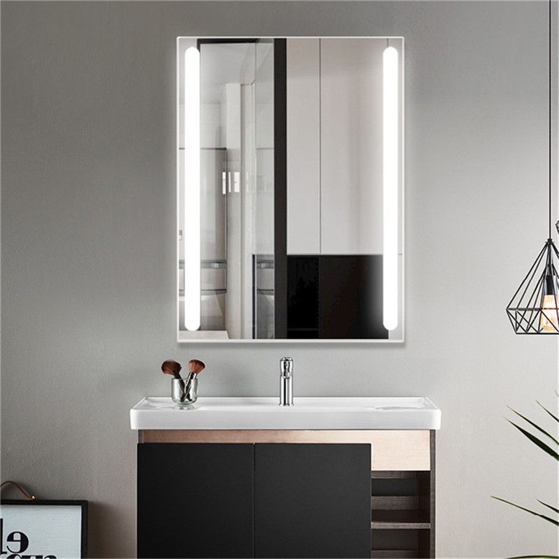 Miroir à del pour salle de bain à paroi suspendue sans brouillard thermique avec lampe de 3 couleurs pour accessoires de salle de bain