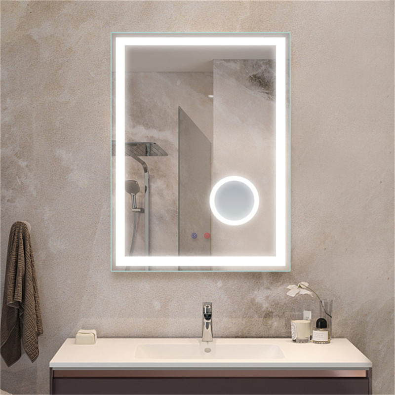 Home Decoration bathroom Mirror maquillage miroir avec LED miroir décoratif mur miroir avec loupe 5x