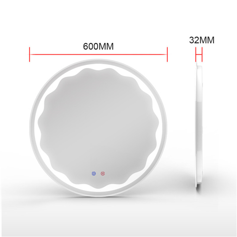 Miroir de salle de bain bon marché fixé au mur de miroir de maquillage de lumière ronde de l'hôtel LED