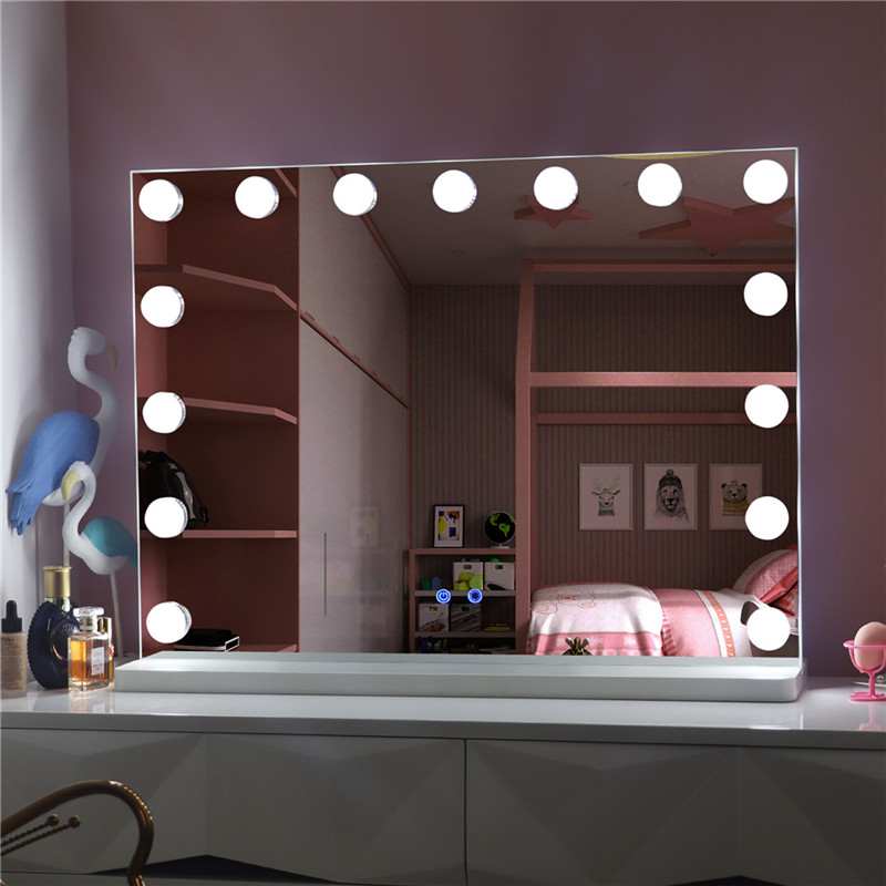 Grand miroir de courtoisie de maquillage de bureau Hollywood avec ampoules Led miroir de maquillage éclairé