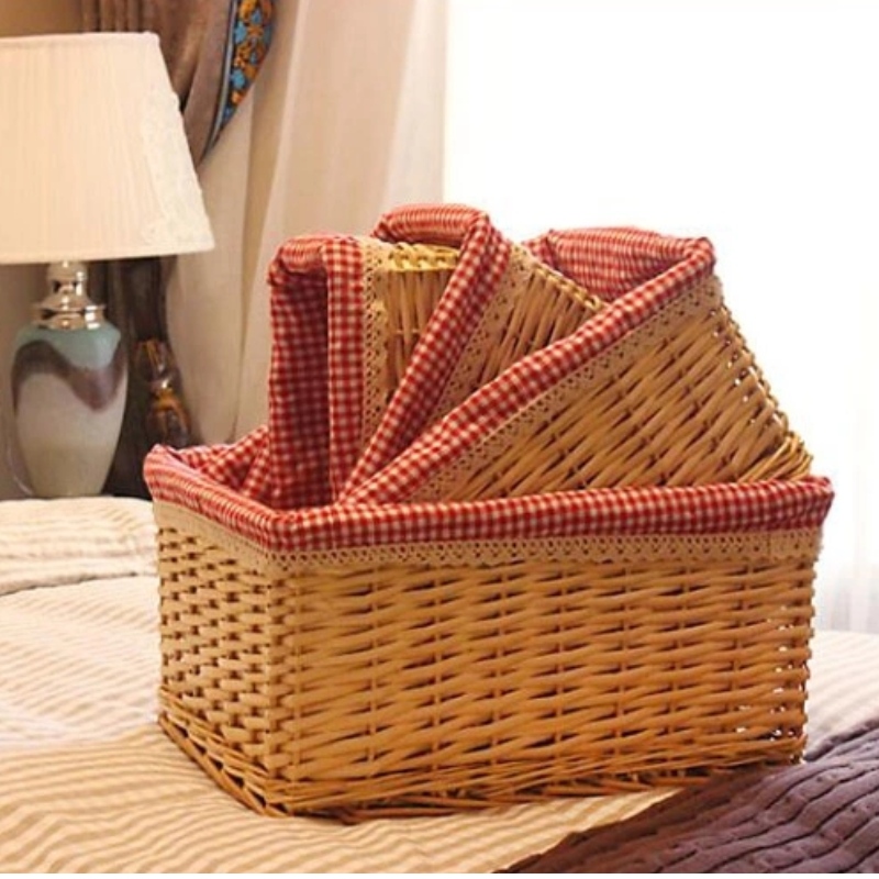 Lot de 3 paniers en osier