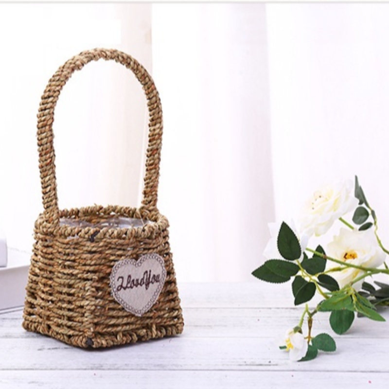 Home Decor Flolar Basket avec poignée