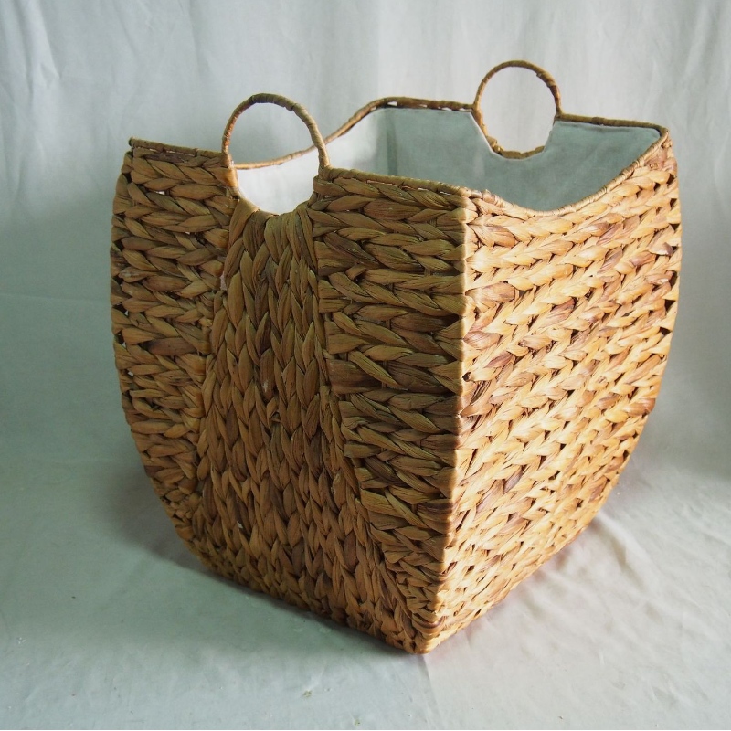 Panier de rangement en jacinthe d'eau