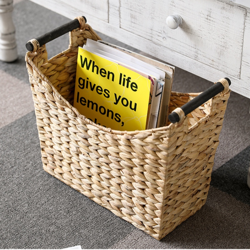 Lot de 2 paniers en jacinthe d'eau