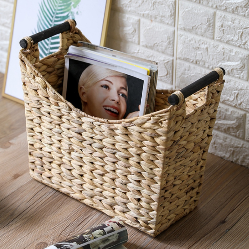 Lot de 2 paniers en jacinthe d'eau