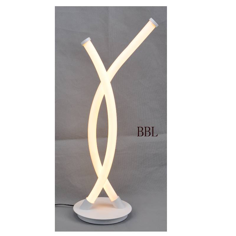 Lampe de table LED avec tube acrylique X et sans ombre