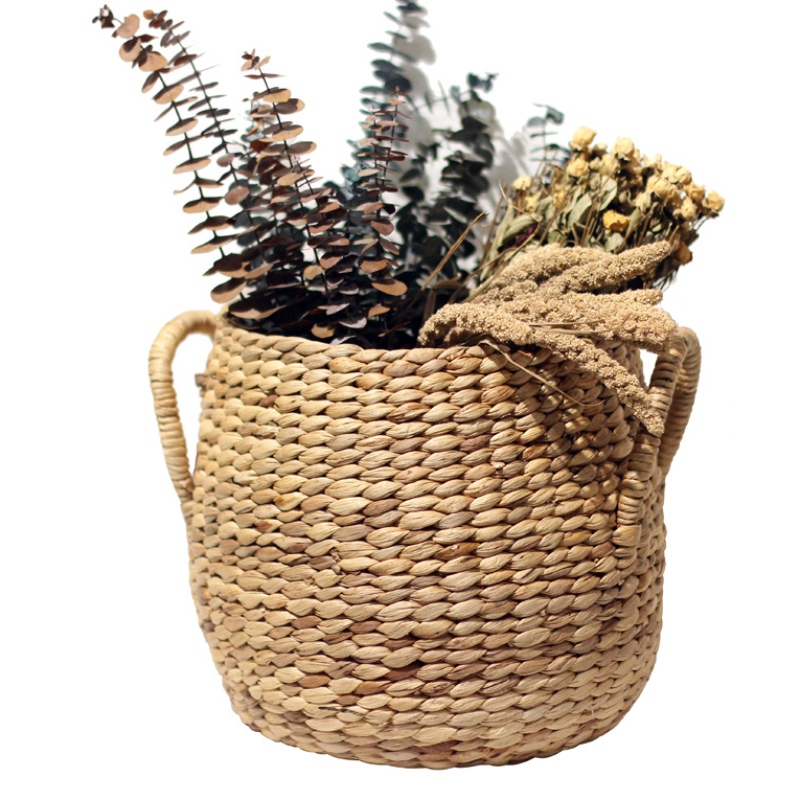 Panier de rangement en paille tissée