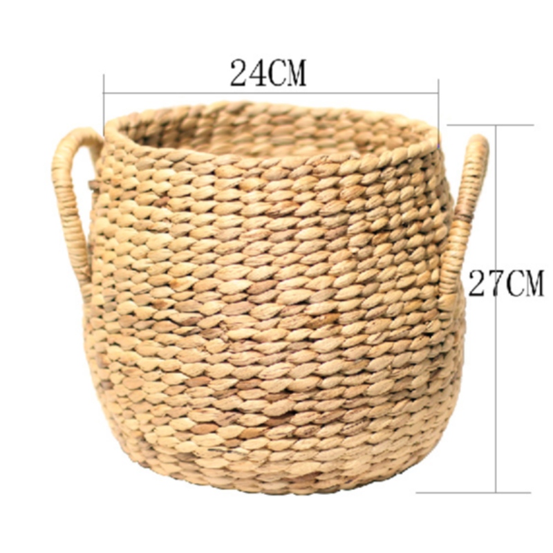 Panier de rangement en paille tissée