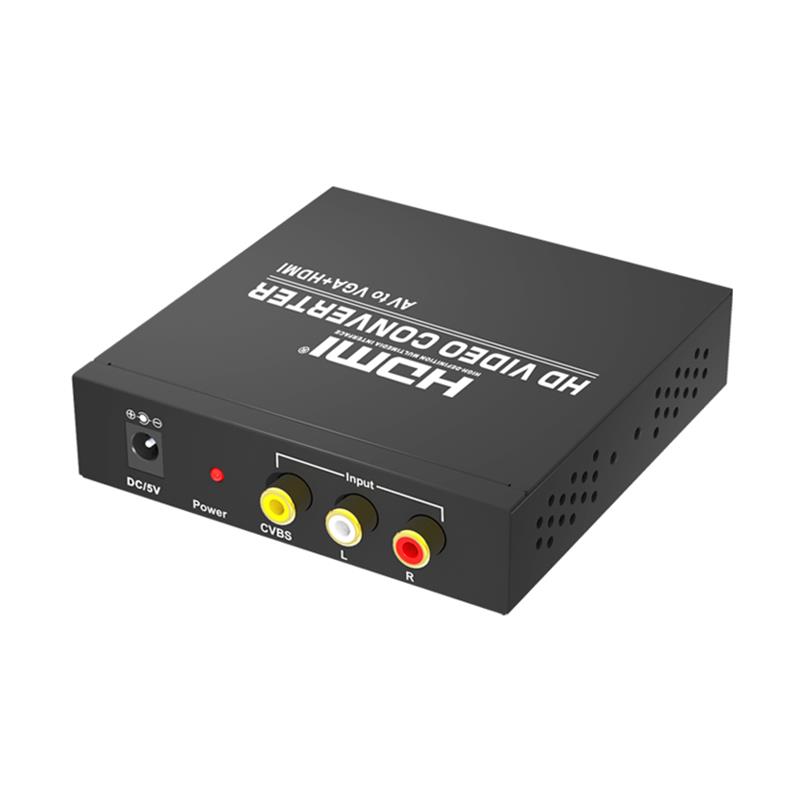 Convertisseur AV vers VGA + HDMI Up Scaler 720P / 1080P