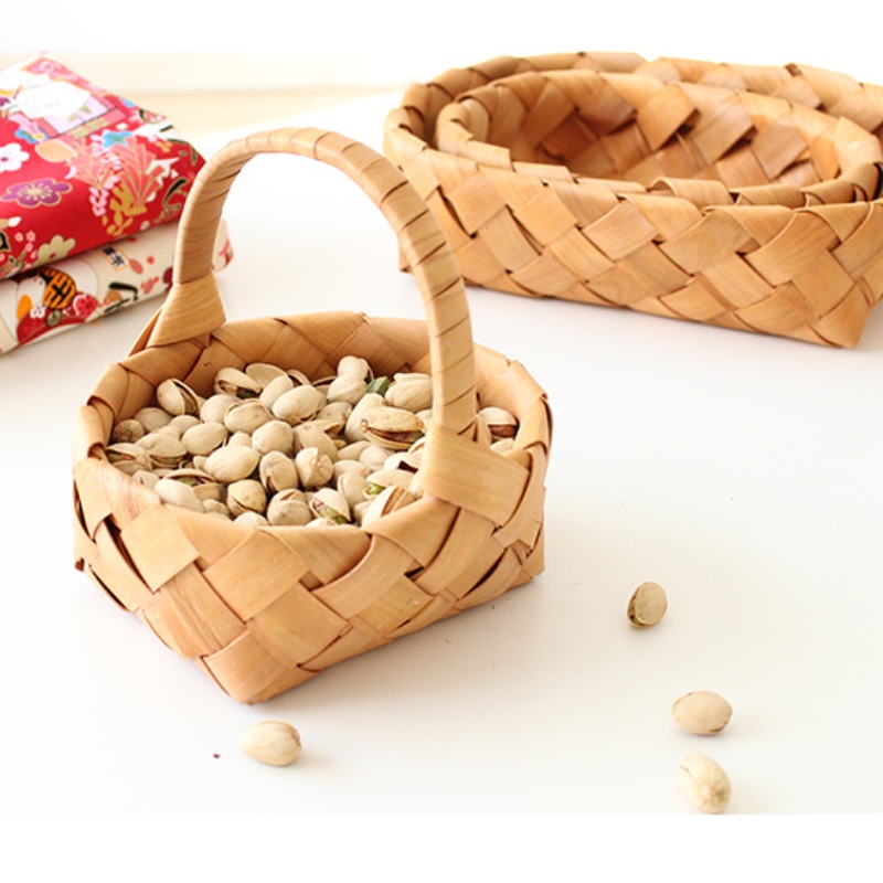 Home Decor Panier en bois avec poignée