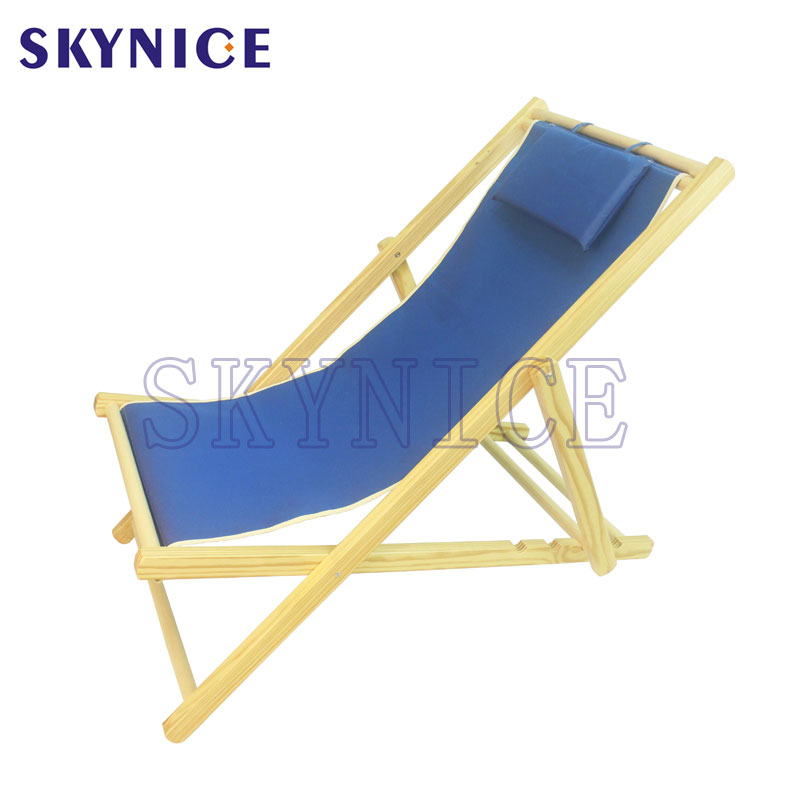 Chaise de plage pliable en bois réglable