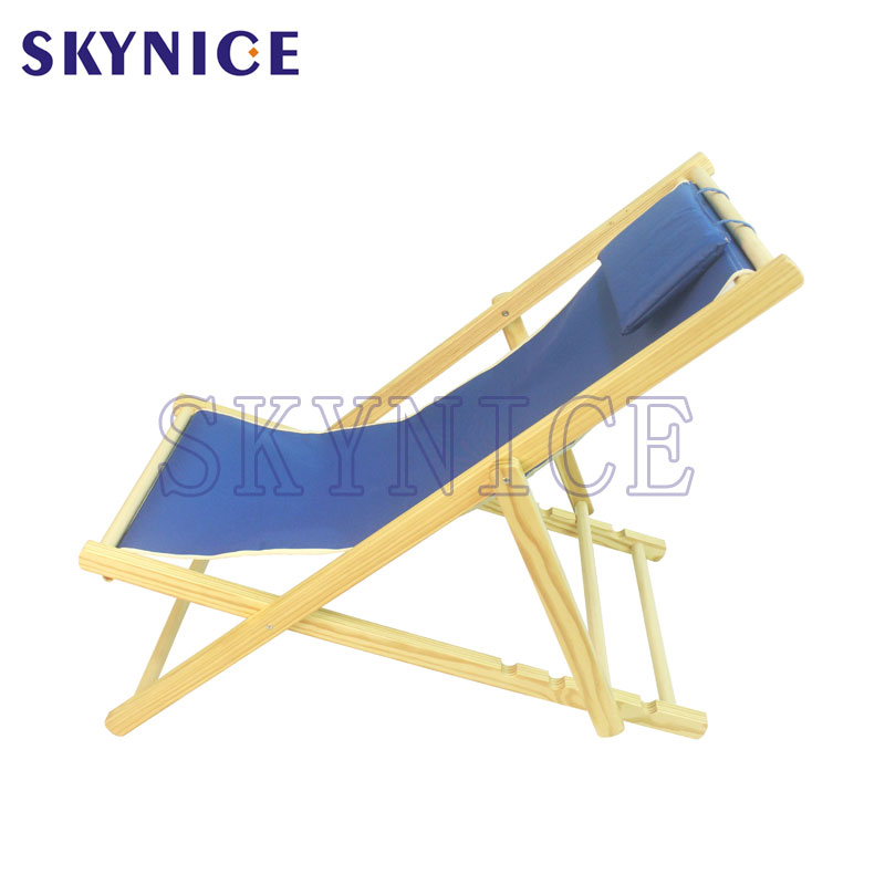 Chaise de plage pliable en bois réglable