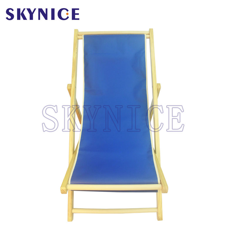 Chaise longue de plage pliante en bois