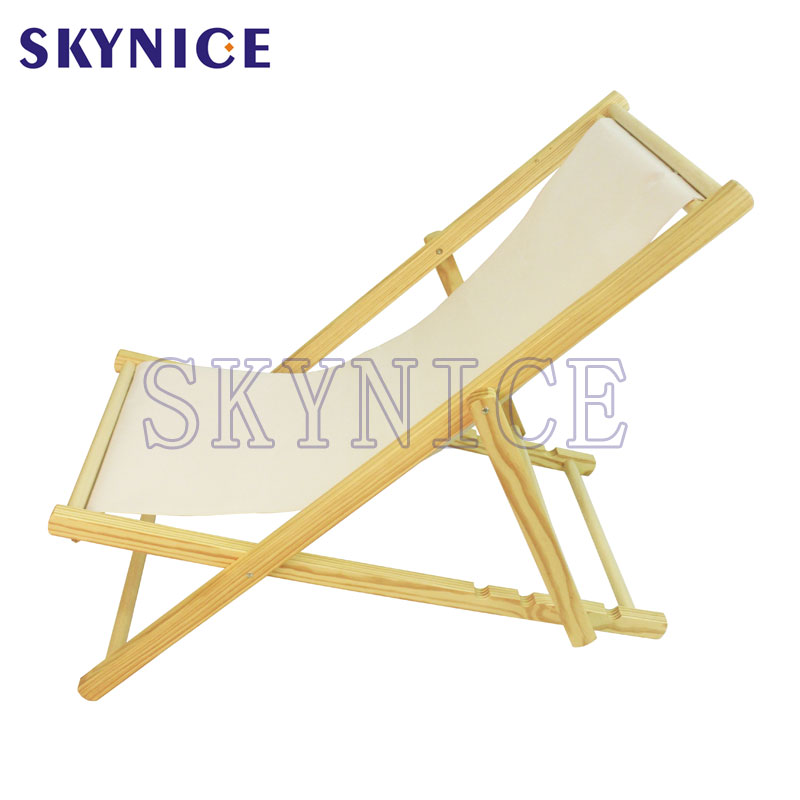 Chaise pliante en bois de pêche à la fronde avec LOGO