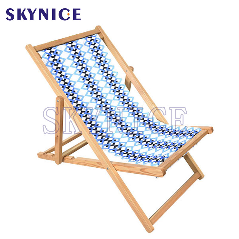 Chaise de plage de jardin pliante extérieure en bois pour terrasse de pêche