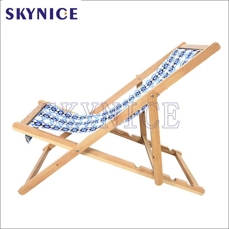 Chaise de plage de jardin pliante extérieure en bois pour terrasse de pêche