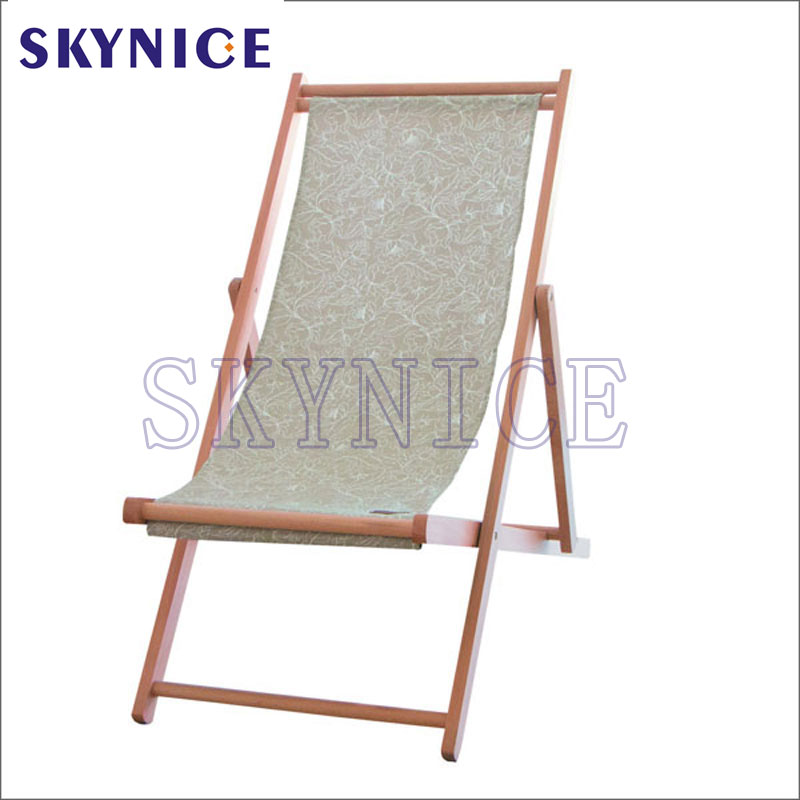 Chaise de plage pliable en bois imprimé sur mesure