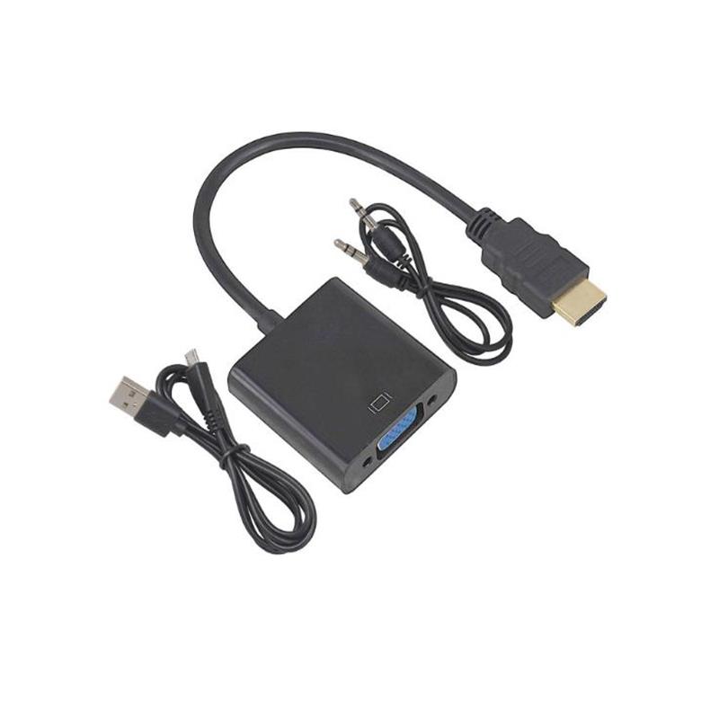 1080p - HDMI à VGA - 15 cm, 3,5 mm audio, mini - USB chargement