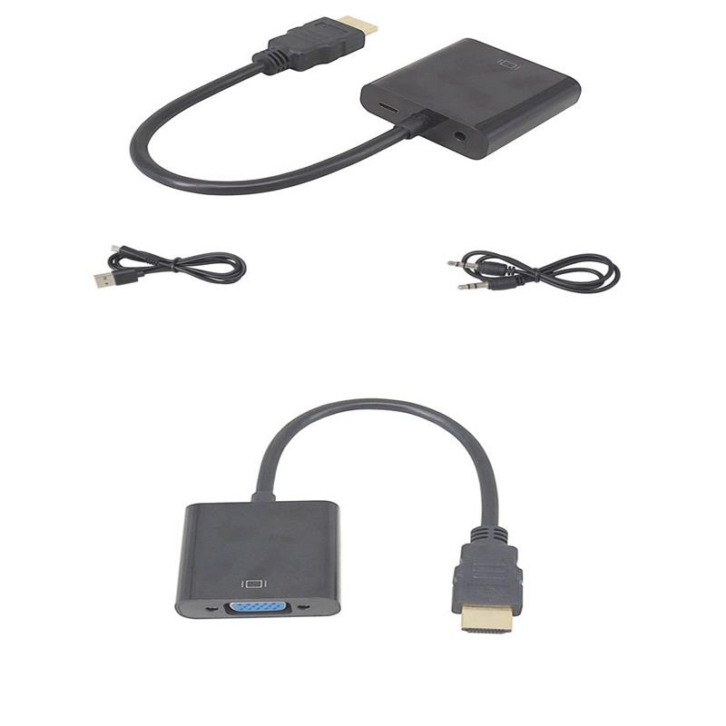 1080p - HDMI à VGA - 15 cm, 3,5 mm audio, mini - USB chargement