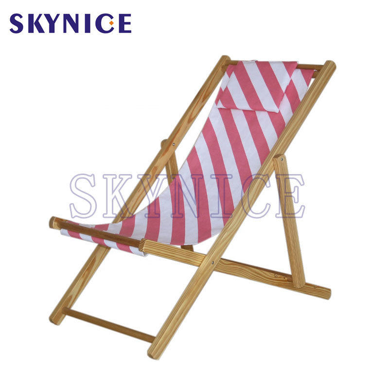 Chaise de Cour en bois pliant en toile