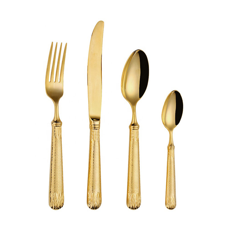 besteck set gold cutery flatware flatware 18/10 couteau et fourchette à couverts avec pvd doré