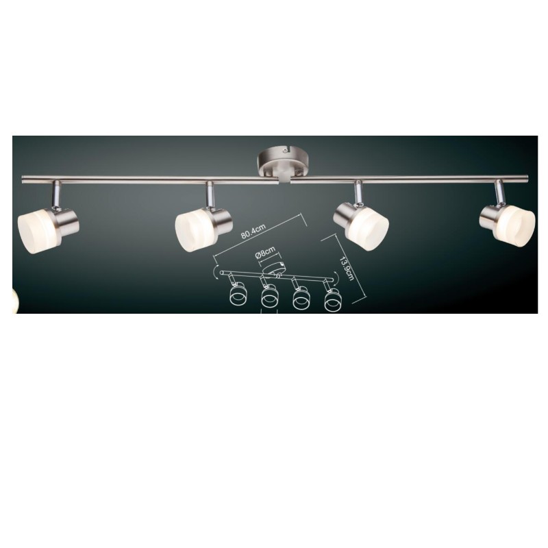 Spot LED haute tension-4, avec abat-jour en plastique cylindrique