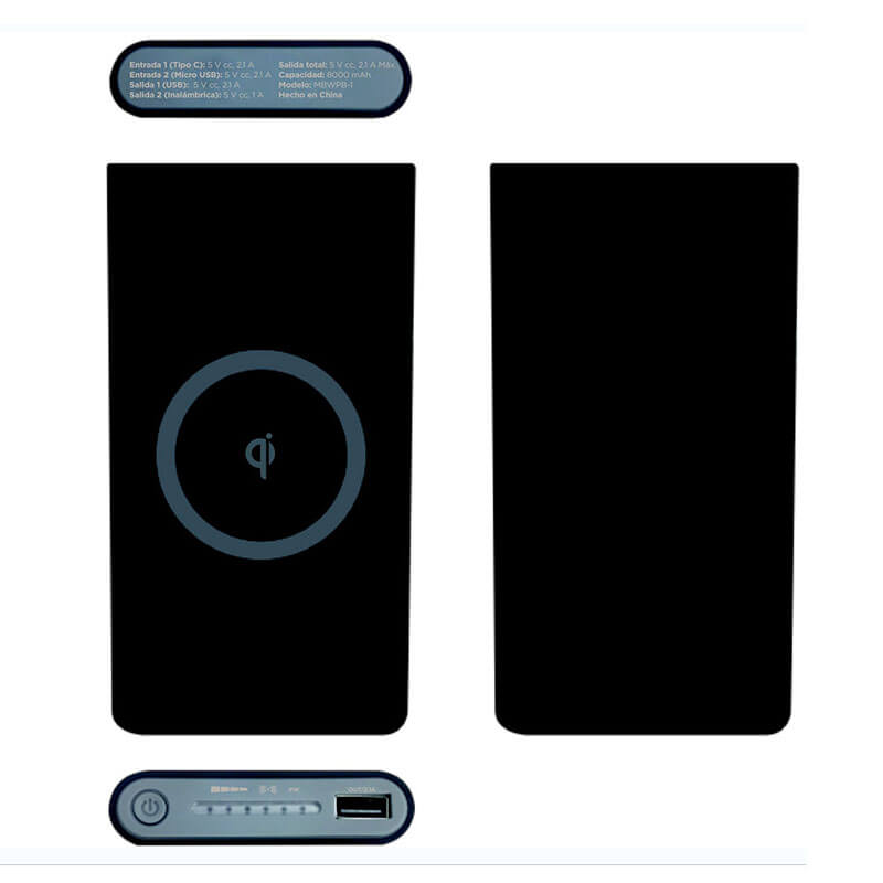 Groupe d 'alimentation électrique avec tampon de chargeur sans fil 100000mah (applicable aux téléphones portables intelligents et aux airpods)