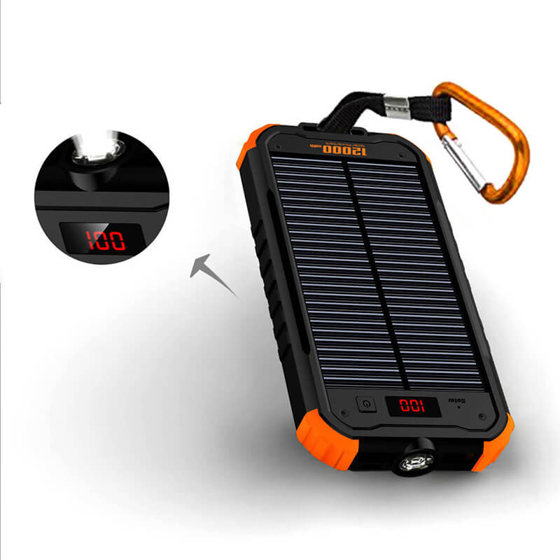 Batterie solaire à lampe de poche à diodes électroluminescentes à diodes électroluminescentes
