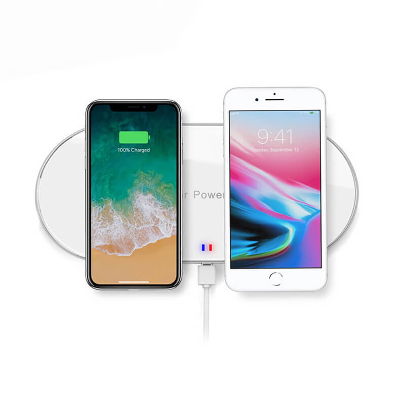 Double chargeur sans fil (pour iPhone ou téléphone Android)