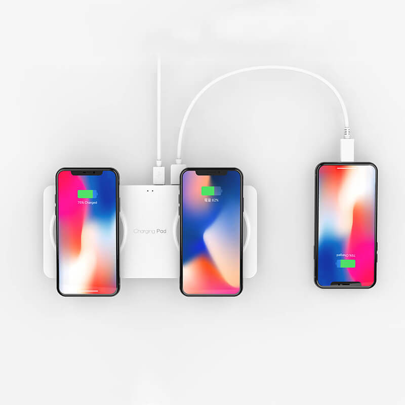 Double chargeur rapide sans fil QI 10 W
