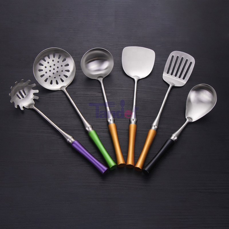 Ensembles d'outils de cuisine en acier inoxydable Ensemble d'accessoires de cuisine avec support