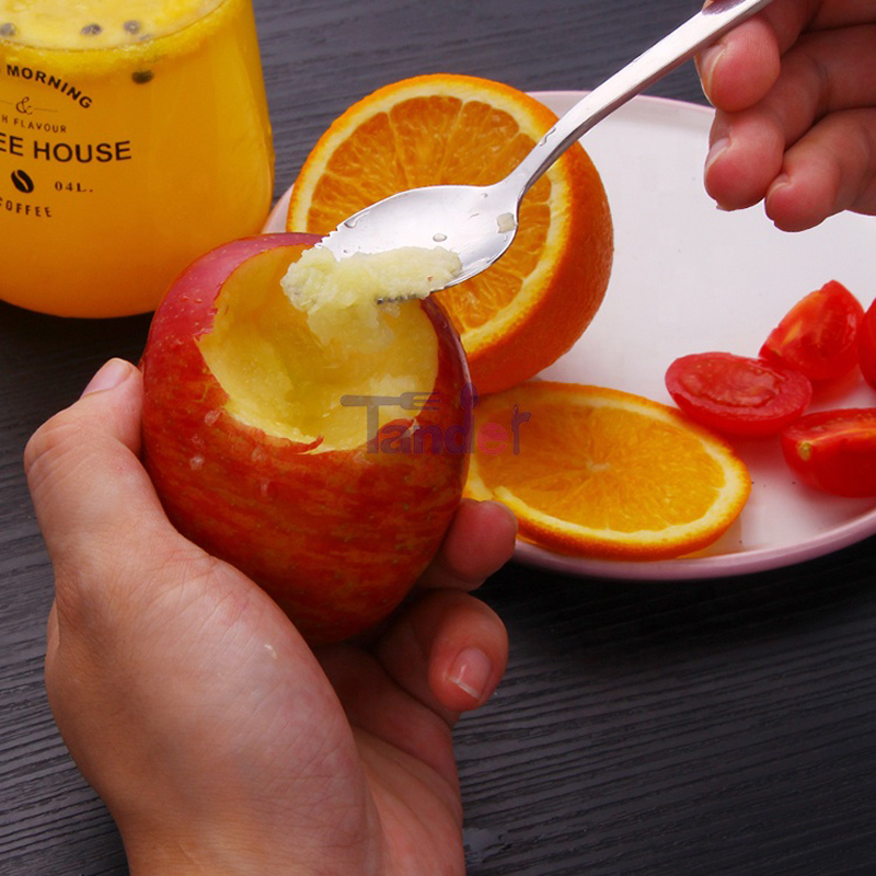 Cuillère de pamplemousse d'acier inoxydable de grattage de fruit de catégorie comestible avec le bord dentelé