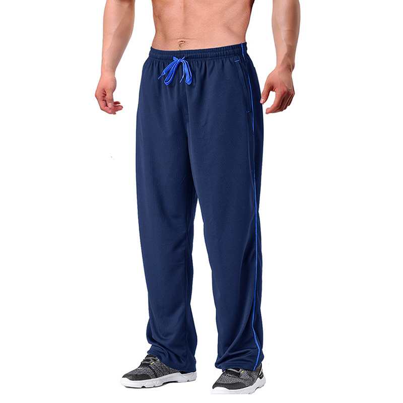 100% Polyester Hommes Casual Taille Élastique D'été Respirant Maille Pantalon Club Running Pantalon