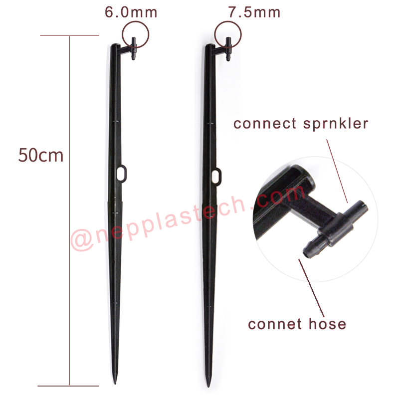 accessoires de système d'irrigation solaire 15mm à 60mm piquets de jet micro arroseur noir