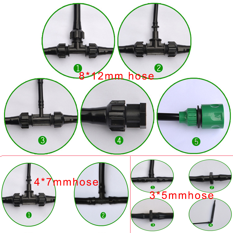 système d'irrigation solaire atuo 4 * 7mm extension PVC tuyau Micro Spinkler Tubing Assemblies