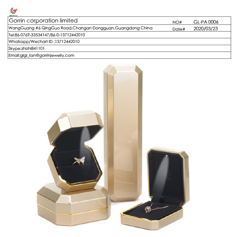 Boîte à bijoux en plastique FL-PA0006 avec lumières LED