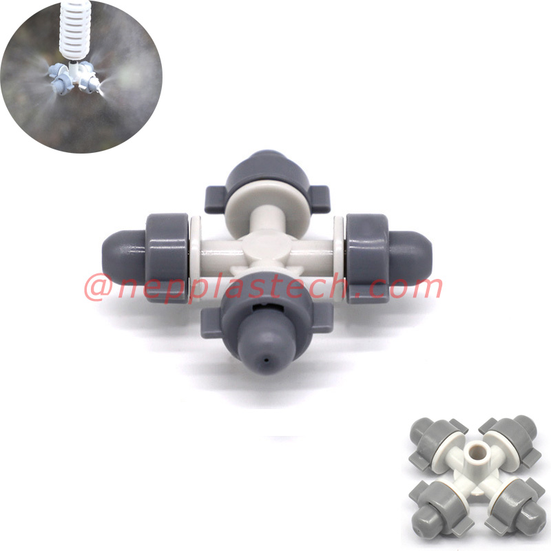 Pulvérisateur à pulvérisation croisée Refroidissement et humidification à effet de serre brumisateurs Économie d'eau Irrigation Micro brouillard