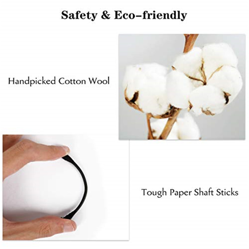 Tampon, 300 tampons, 100% coton pur, Noir et blanc de papier naturel, multi - fonctionnel, maquillage, nettoyage stérile.