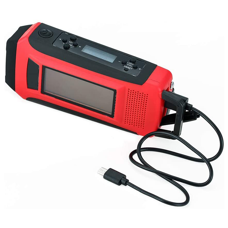 Radio météo portable à manivelle d'urgence Radio AM / FM solaire portable NOAA avec lampe de poche LED, banque d'alimentation 1150mAh pour chargeur de batterie de téléphone iOS / Android